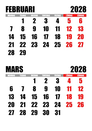 kalender-februari-mars-2028