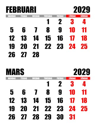 Kalender februari mars 2029 kalender-februari-mars-2029