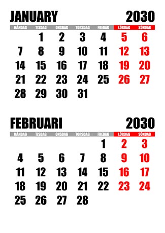 kalender-januari-februari-2030