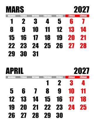Kalender mars april 2027 kalender-mars-april-2027