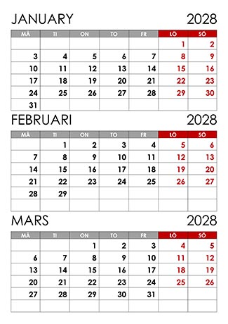 Kalender januari februari mars 2028 kalender-januari-februari-mars-2028