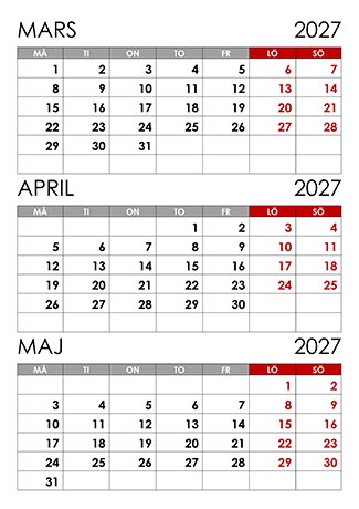 Kalender mars april maj 2027 kalender-mars-april-maj-2027