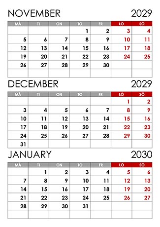 Kalender november december 2029 och januari 2030 kalender-november-december-2029-januari-2030