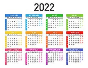 Kalender 2022 i vektor