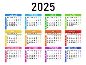 Kalender 2025 i vektor