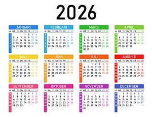 Kalender 2026 i vektor