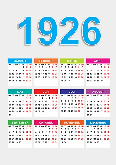 Kalender 1926 kalender-1926