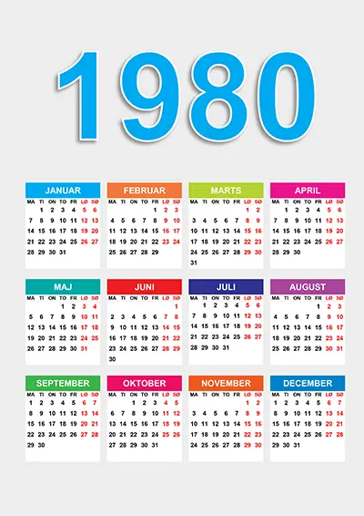 Kalender 1980 kalender-1980
