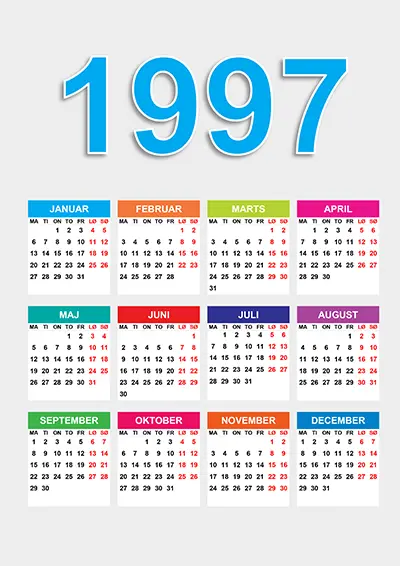 Kalender 1997 kalender-1997