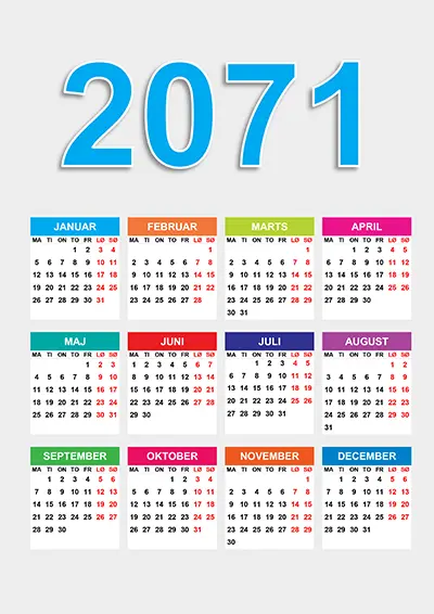 Kalender 2071 kalender-2071
